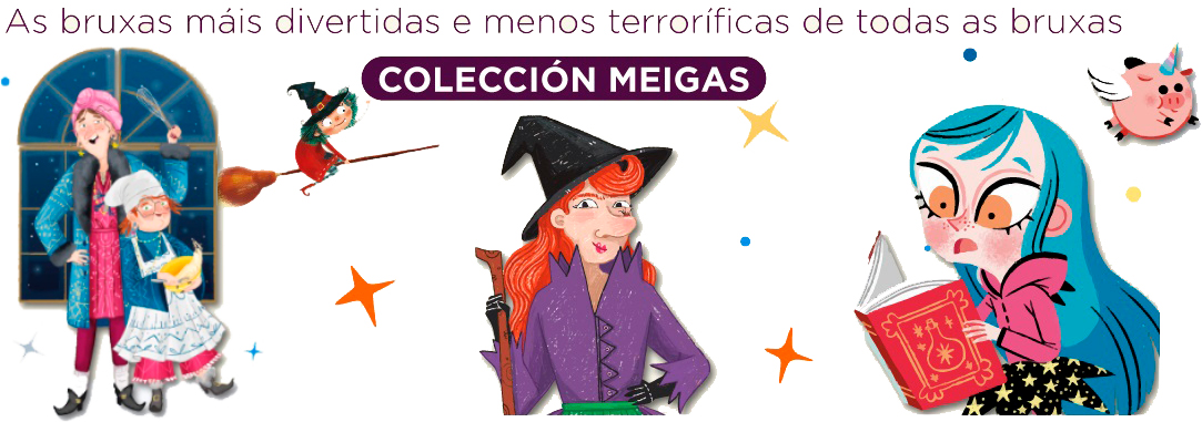 banner con libros en galego para nenos de bruxas